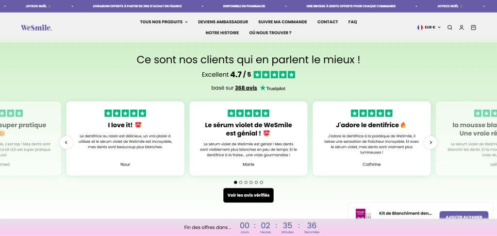 WESMILE - Avis sur le site